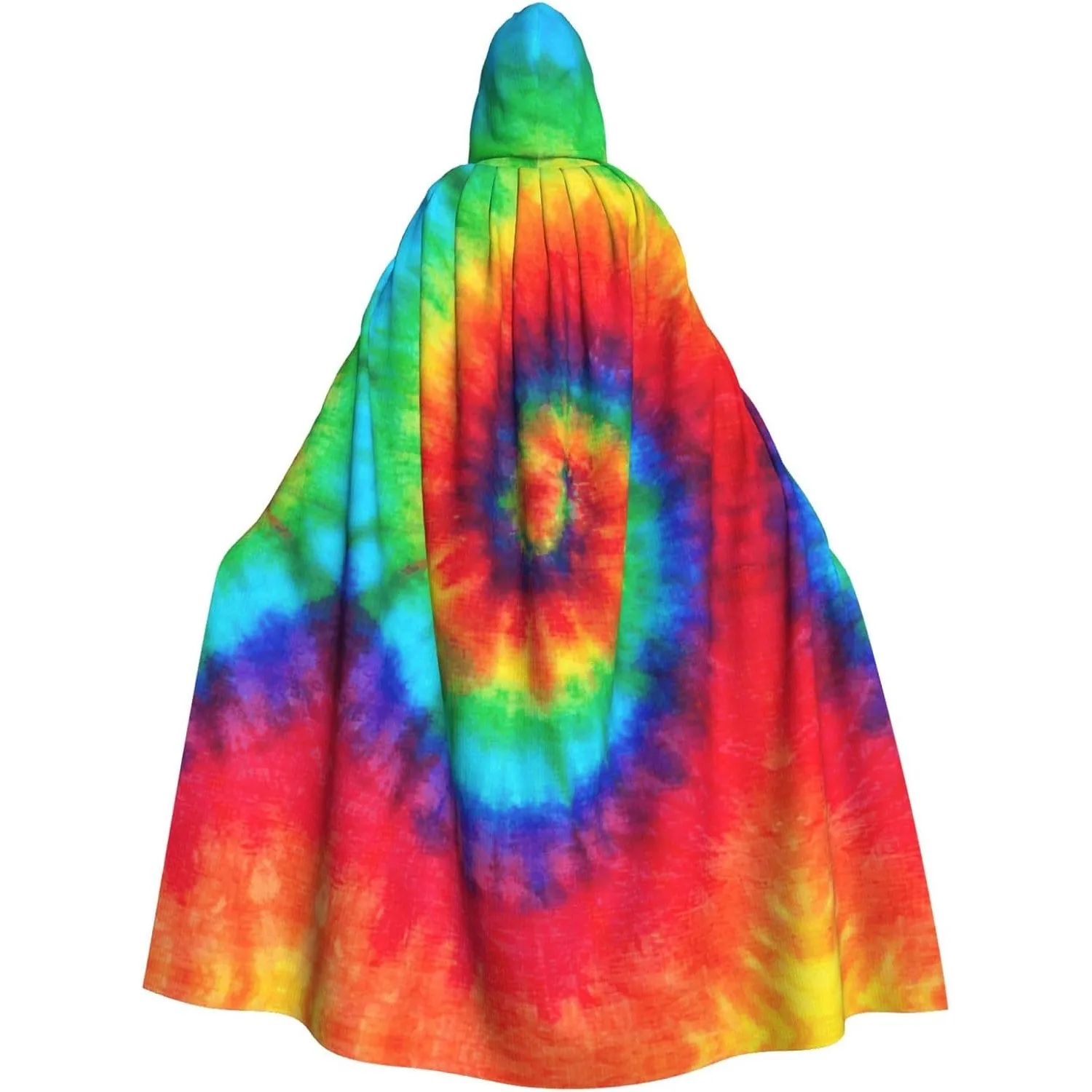 

Tie Dye хиппи с принтом для взрослых, накидка с капюшоном, карнавальная праздничная накидка, халат для косплея, костюм для вечеринки, готический карнавал