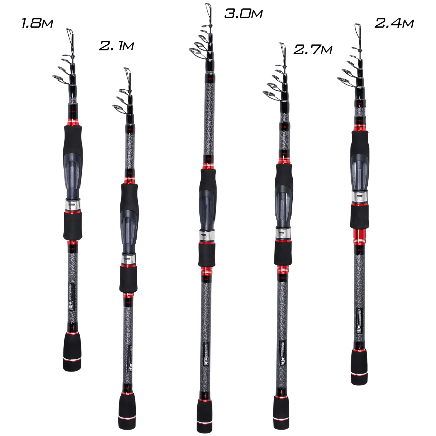 Canne à Pêche Sougayilang Canne à Pêche Télescopique Portable, Fibre De Carbone De 24 Tonnes, Poignée EVA Confortable, Canne à Pêche De Voyage Pour La Pêche à La Truite Basse-B27