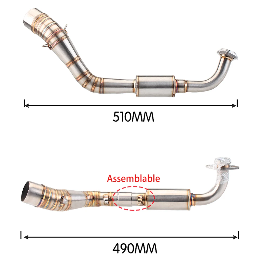 دراجة نارية العادم رأس الأنابيب الهروب الجبهة وصلة أنبوب 51 مللي متر واجهة ربط الخمار ل NVX155 AEROX155 NVX AEROX 155 #2