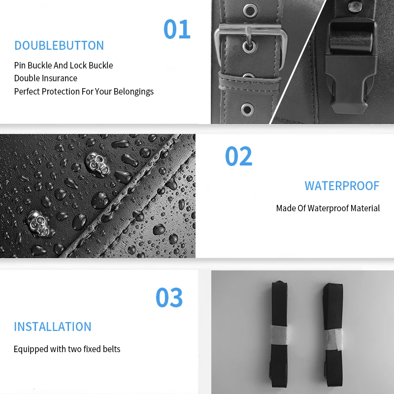 

alone High Quality YINGSI Large Capacity Waterproof Motorcycle Leather SaddleBag Own Mould Accept Personal Label Customization