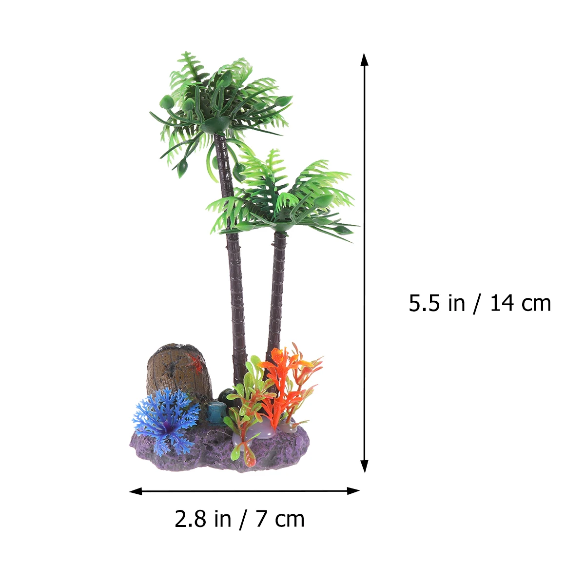 

Coconut Green Plants for Fish Tank Aquarium Decoration Realistic Artificial Plastic Scenery Betta Safe Water Quality Vivid