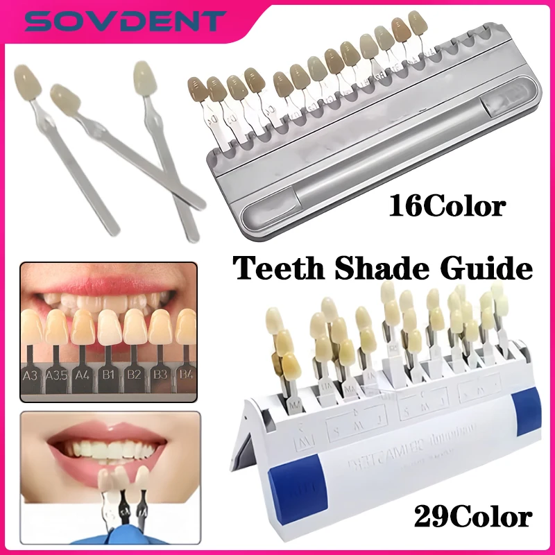 1Pcs 16/29 Colors Dental Teeth Shade Guide 3D Master Teeth Whitening Comparing Tooth Model Colorimetric Plate Dental Equipment