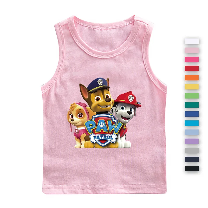 Paw Patrol Cotton T-shirt for Chlidren Girl Clothes Spin Master Vest Kids Clothing for Boys Tops Anime Printed Fashionable Tees