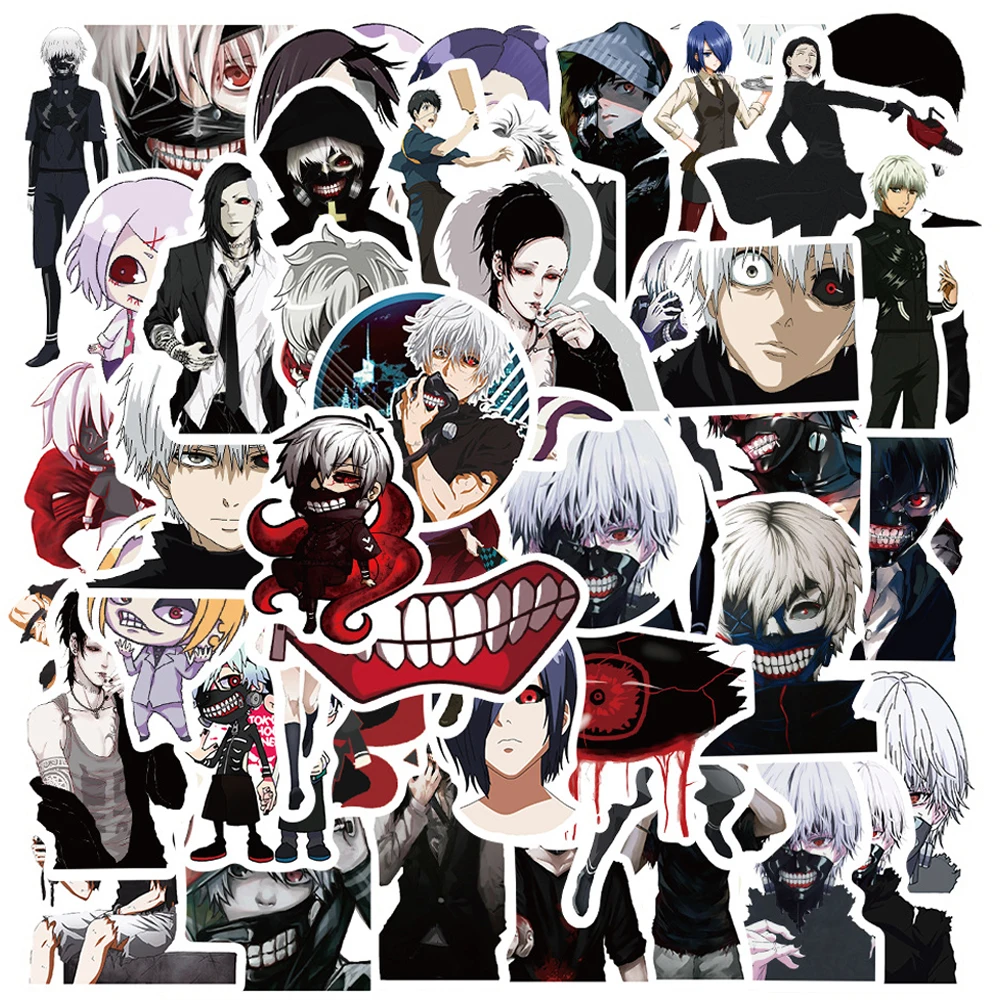 10/30/50pcs Tokyo Ghoul Anime Stickers Kaneki Ken Cartoon Decals Water Bottle Laptop Phone Classic Cool Manga Graffiti Sticker