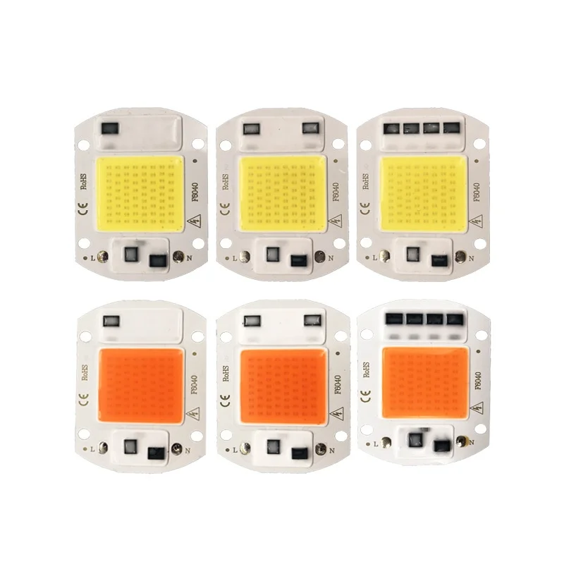 Led Cob lamp bead 20W 30W 50W AC110V 220V IP65 without driver floodlight LED bulb spotlight chip lamp full spectrum plant lamp