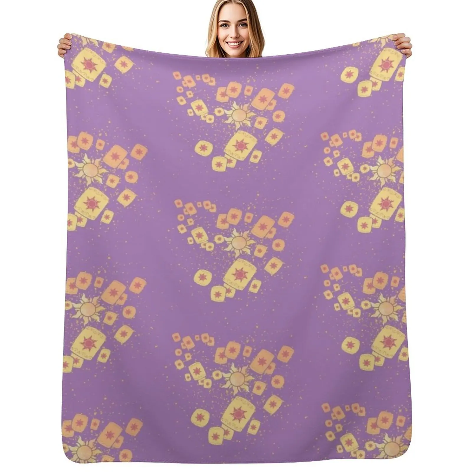 Lantern light Tangled Throw Blanket Outdoor Soft Blanket for Picnic Beach Camping