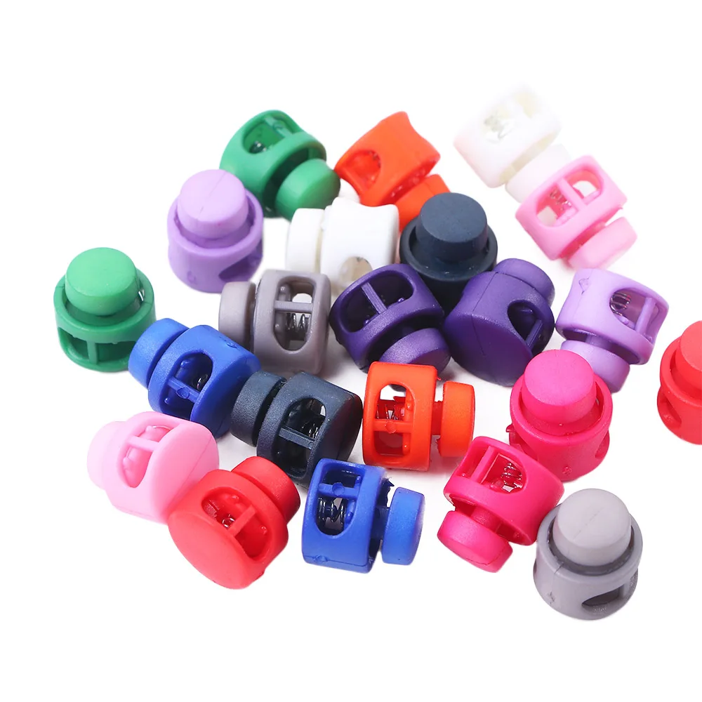 10pcs Cord Lock Stopper Spring Stop Toggle Clip Round Ball Plastic Colorful For Paracord Shoelace Rope DIY Accessories