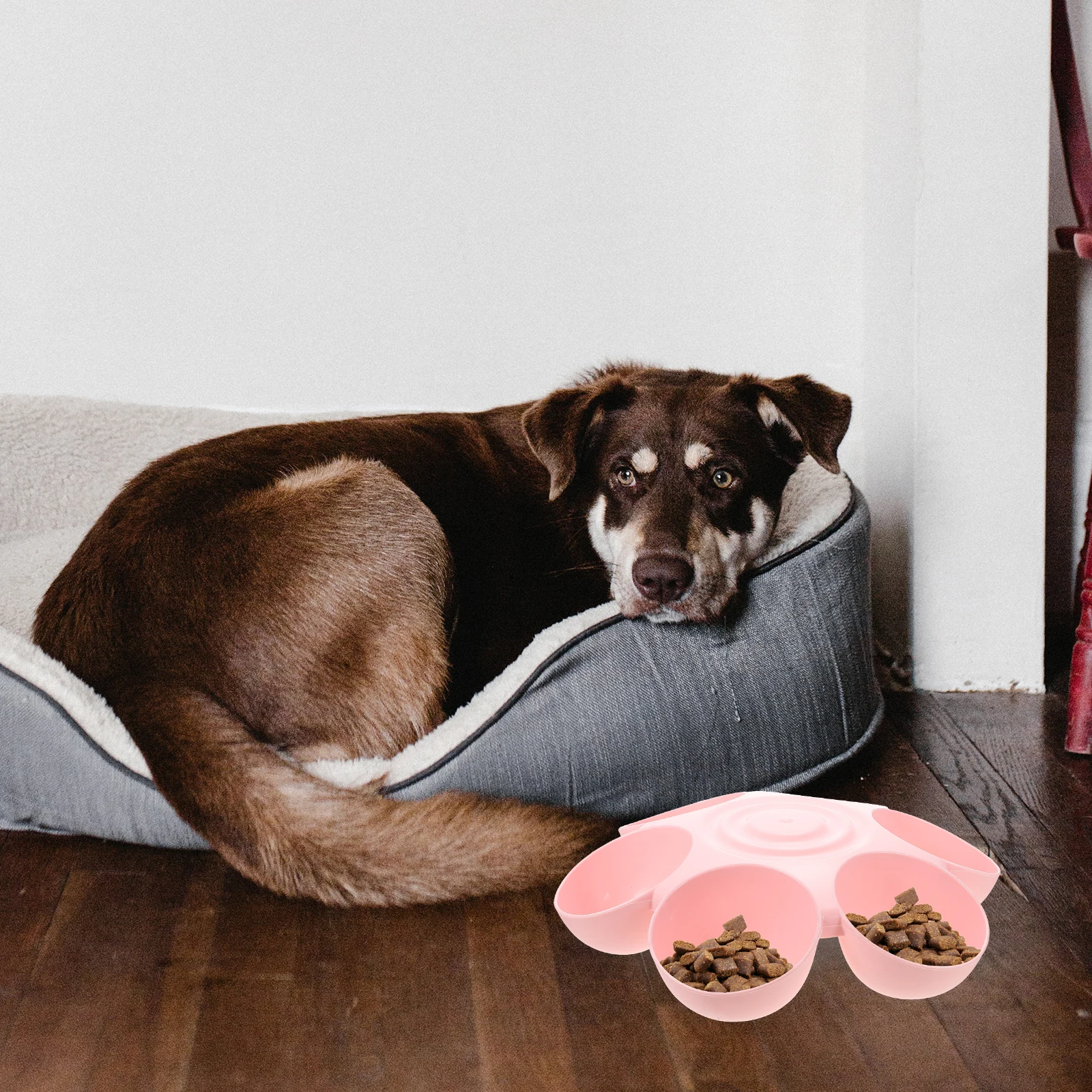 

Flower Shaped Pet Feeding Bowls Pink Multi-functional Dog Cat Food Water Bowl Plastic Travel Dispenser For Pets