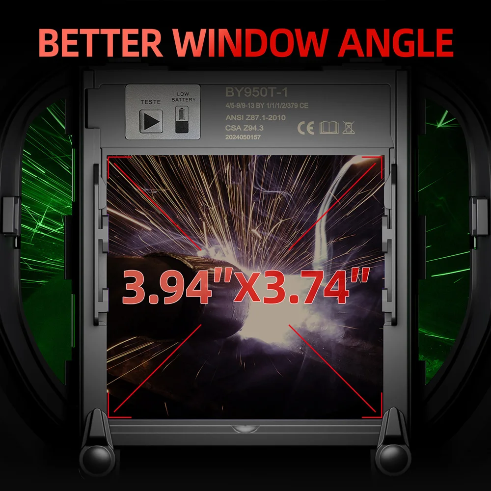 Przyłbica spawalnicza ANDELI z automatycznym przyciemnianiem Panoramic 180 °   Oglądaj maskę spawalniczą True Color 4 z czujnikiem łuku do spawarki MIG MAG MMA