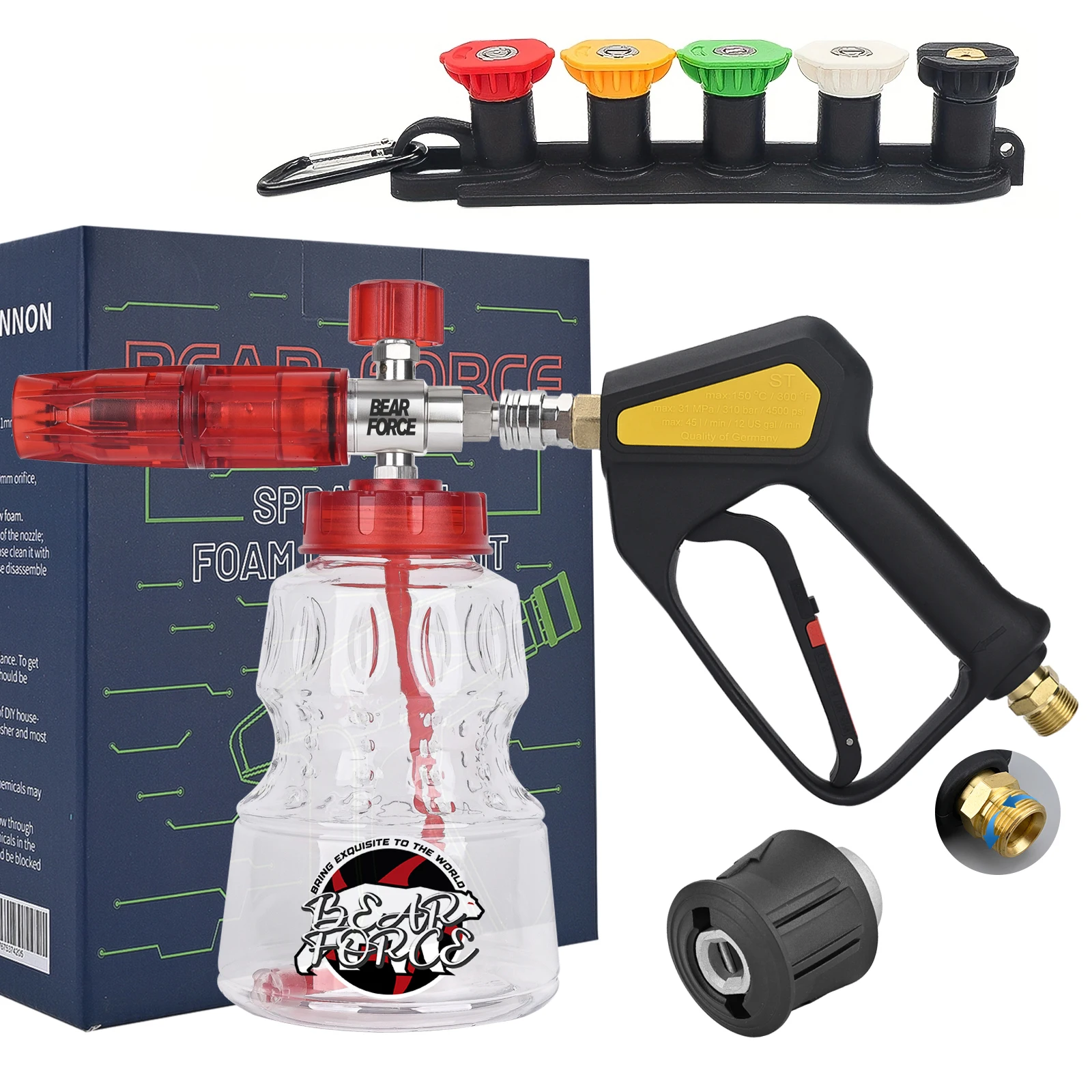 pressure-washer-swivel-water-gun-easy-pull-trigger-gun-foam-cannon-hose-convert-connector-for-karcher-nilfisk-bosch-car-cleaning