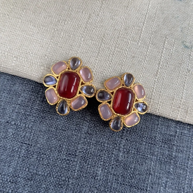 

VKVVA Fashion Jewelry Vintage Irregular Colorful Glass Earrings for Women Birthday Gifts, Unique Gift