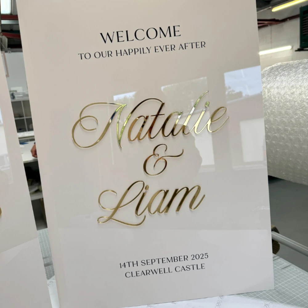 

French Welcome Wedding Sign Vinyl Sticker Custom Name Decal Wedding To Our Wedding Wall Sticker DIY Mirror Board Mariage Décor