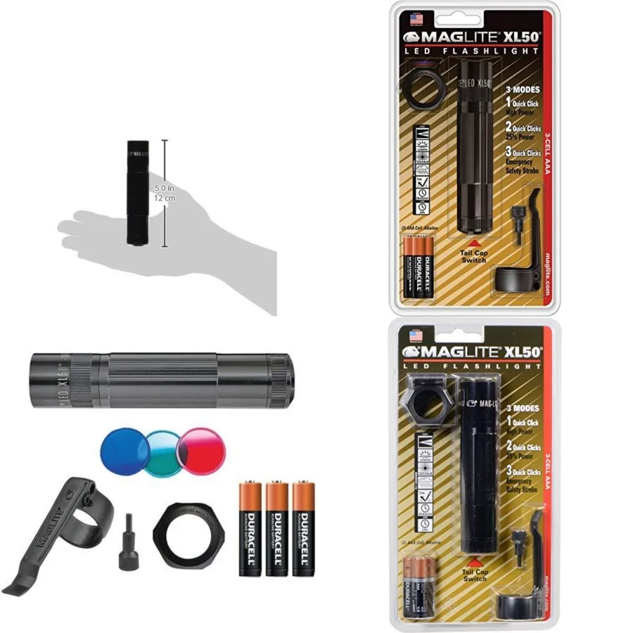 

XL50 LED 3-Cell AAA Flashlight Tactical Pack, Black
