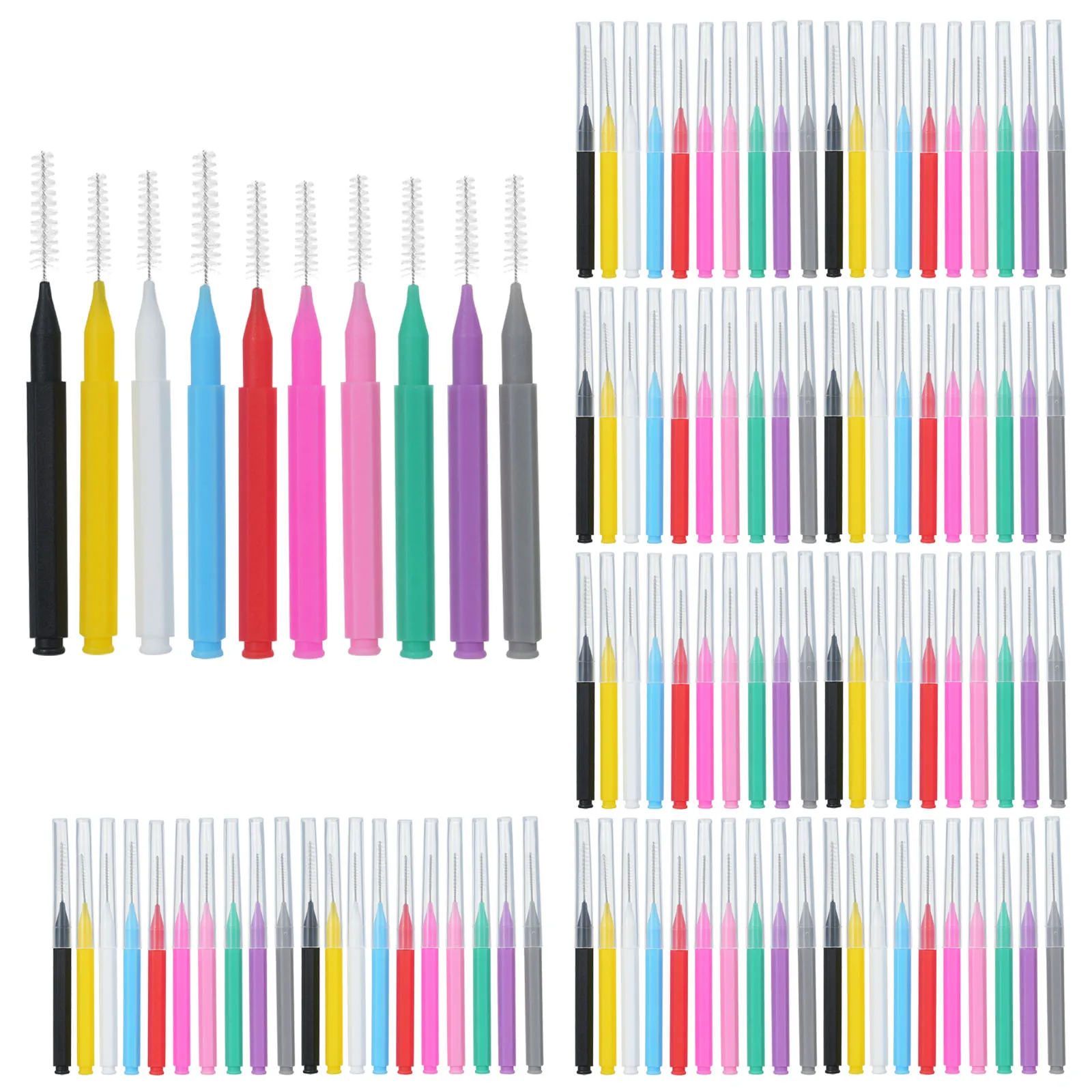 100 stücke Interdentalbürsten Zahnseide Zahnstocher Kieferorthopädische Zahnspangen Pinsel Zahn Reinigung Werkzeug Mundpflege Zahn Reinigung Werkzeug – Detail 3