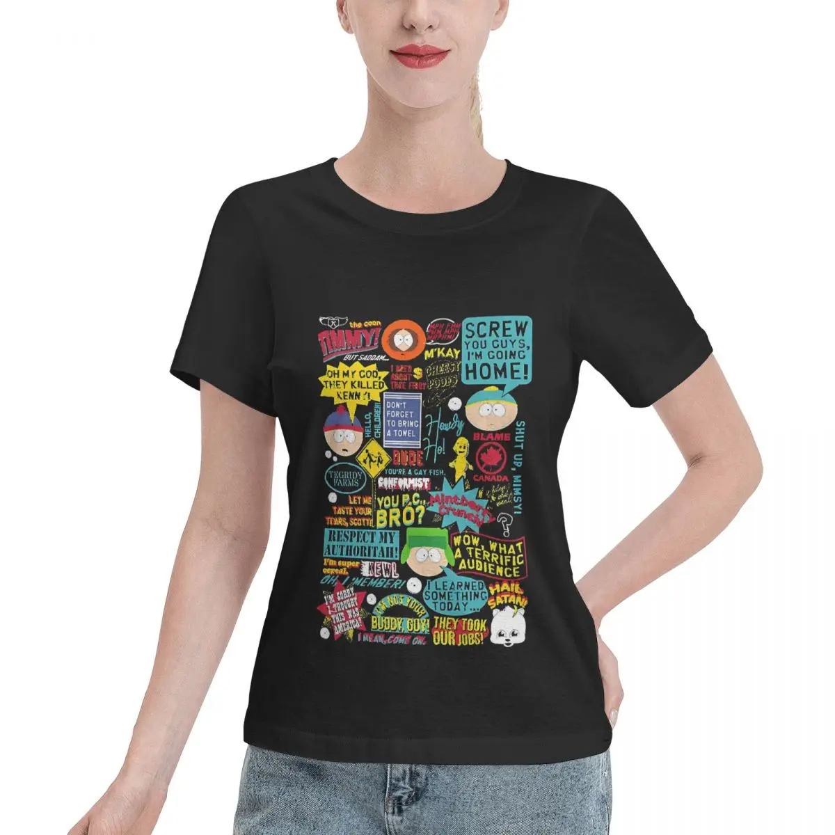 Oversized Option South Park Quotes Women's T-shirt Vintage Wear Classic Solid Tee