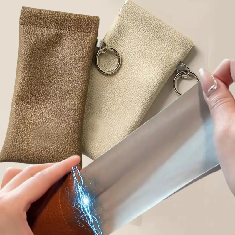 1/2Pcs Anti-Loss Glasses Bag Built-in Lens Cloth Anti-Loss Storage Case Pouch with A Hanger Attached Scratch-Resistant Handbag
