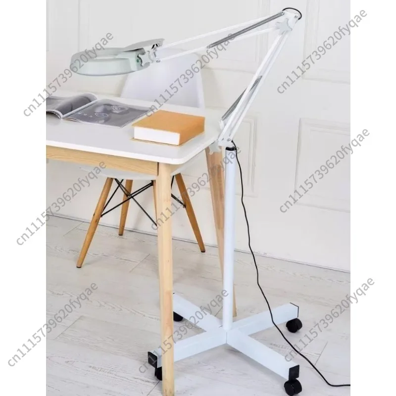 High‑Definition White Glass Magnifier 5X 10X 20X 30X Clamp Desktop Floor Mobile Bracket Magnifying Glass for Repair Work