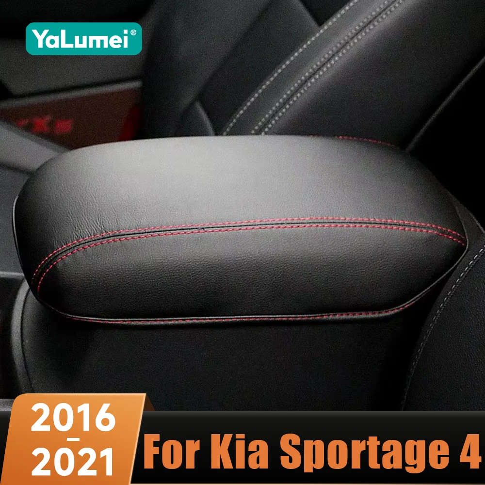 Car Center Console Armrest Box Protector Pad Storage Mat Leather Accessories For Kia Sportage 4 QL 2016 2017 2018 2019 2020 2021