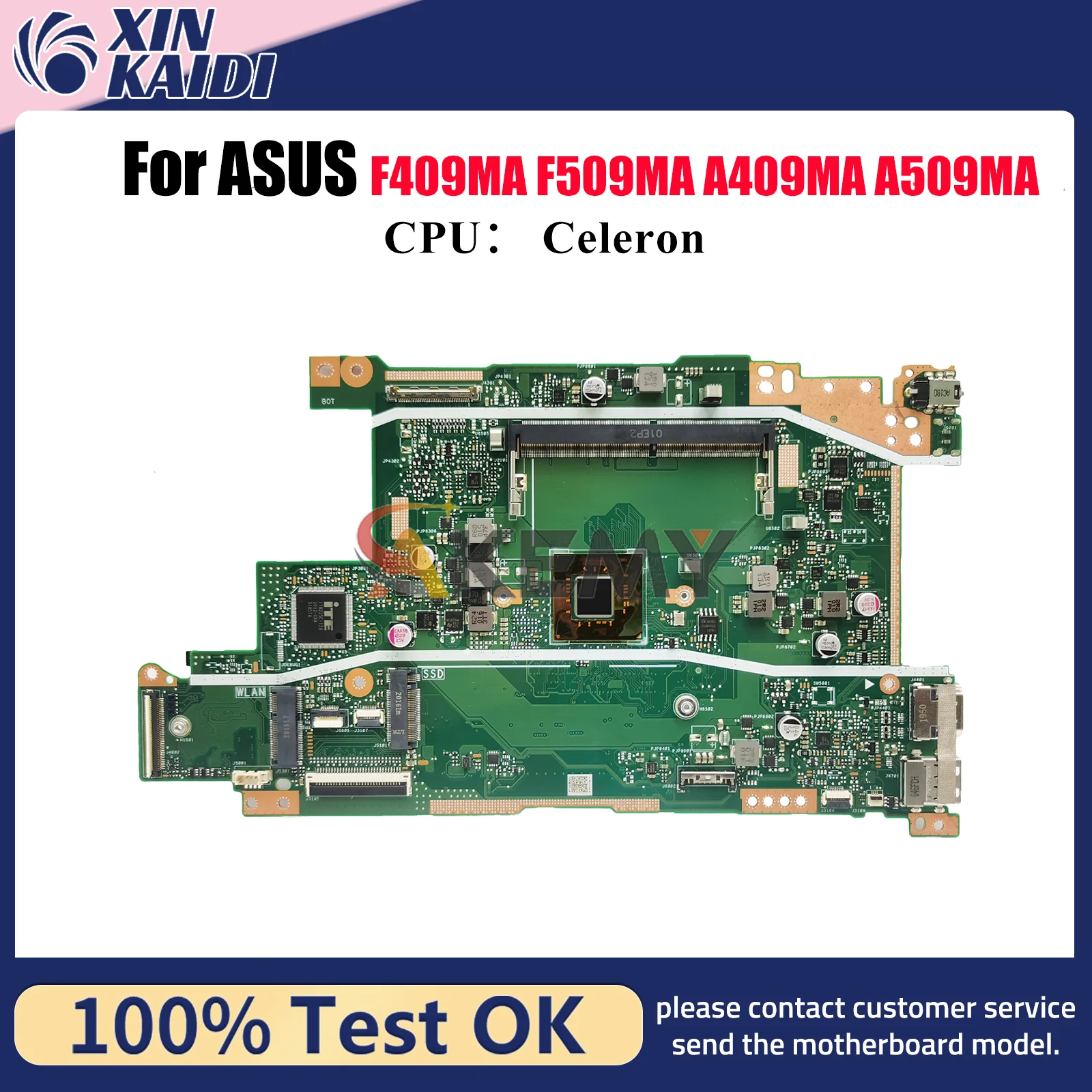 

X409MA Материнская плата для ноутбука ASUS VivoBook A509MA A409MA F509MA X409M F409MA X409MA Материнская плата с процессором Celeron, тест ОК, быстрая доставка