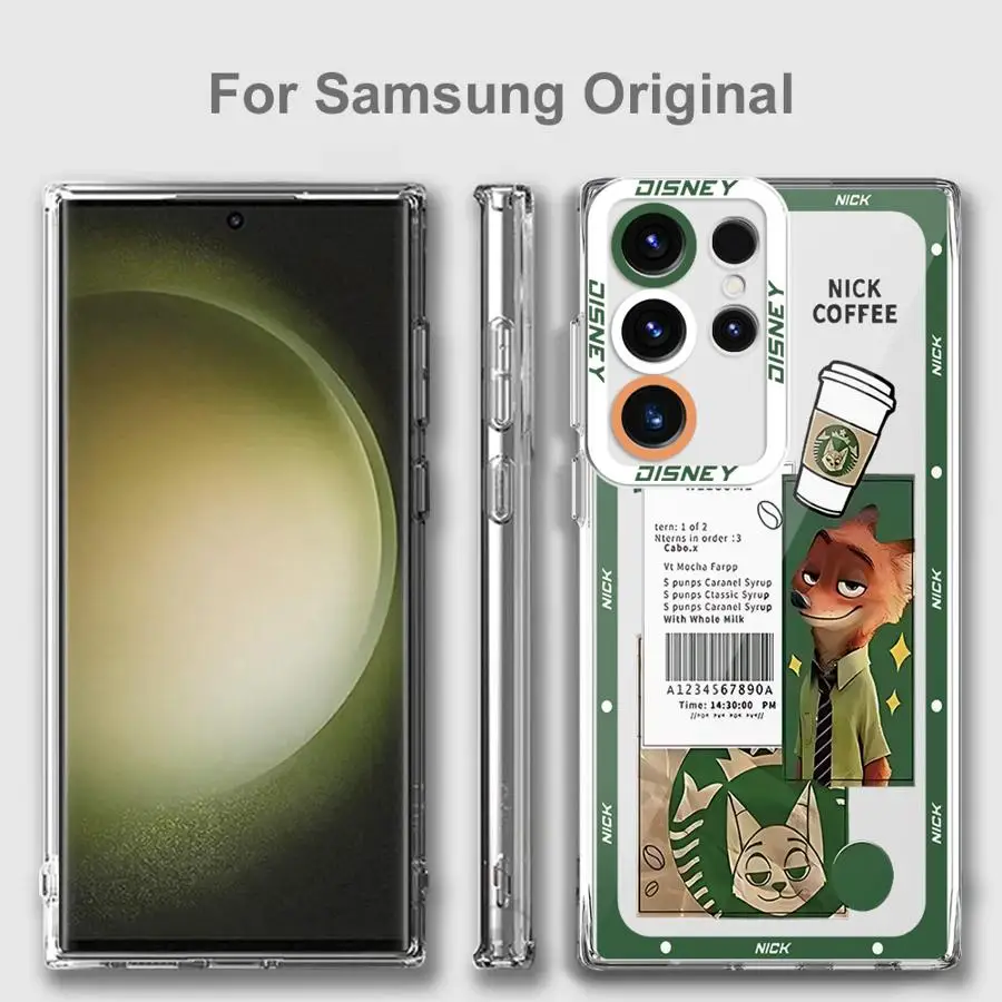 Модный чехол Disney Zootopia для Samsung Galaxy S24 Ultra S20 FE S21 S22 S23 Ultra FE S10 Plus Note 20 Ultra 10 Plus Clear Soft