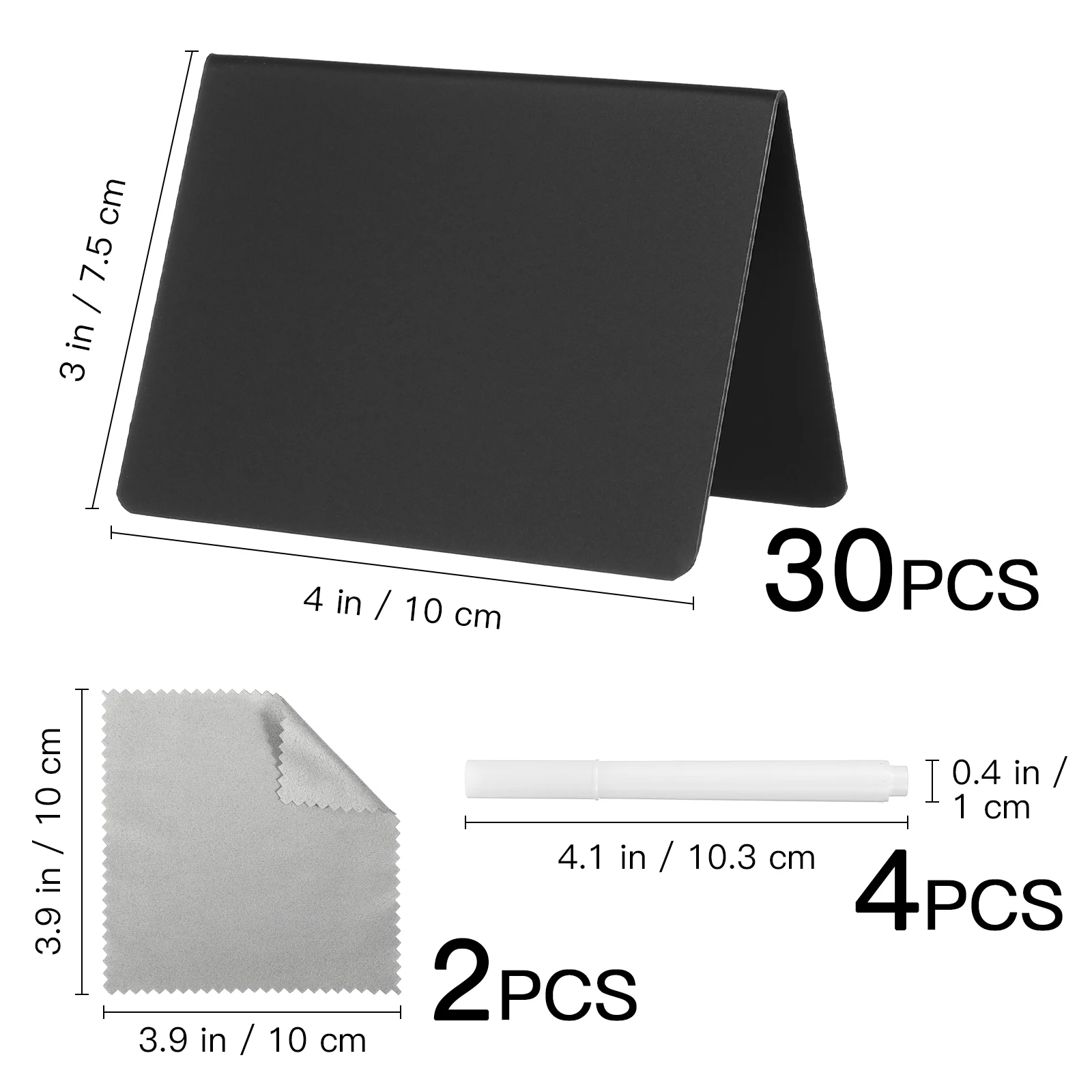 

30 Pcs Small Blackboard Standing Sign Mini Chalkboard Signs Chalkboards Whiteboard Double Sided
