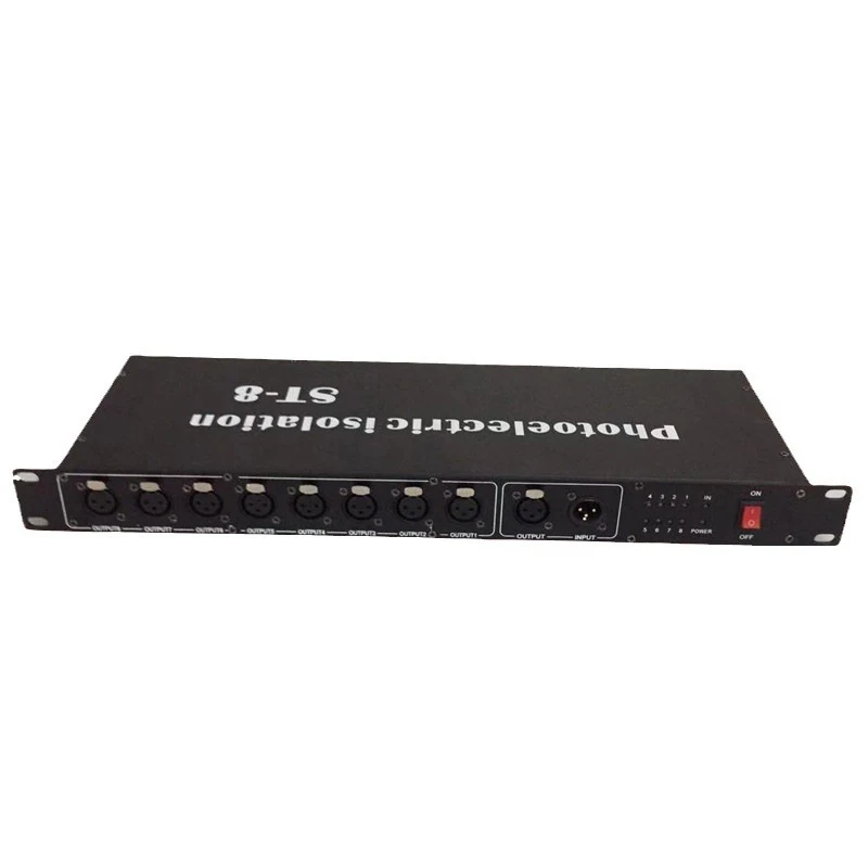 3-Pin XLR 8CH 4CH DMX Distributor DMX Splitter DMX-512 Signal Amplifier Optical Distributor For Stage And DJ Lights Fog Machine