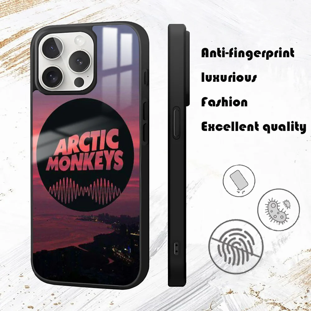 ARCTIC MONKEYS Rock Roll Phone Case For iPhone 16 15 14 13 12 11 Pro Max Plus Mini PC Mirror Fashion  phone case