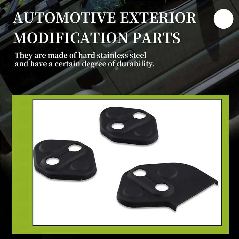3Pcs For Jimny 2019 2020 Car Door Lock Protective Decoration Cover Trim Sticker Accessories