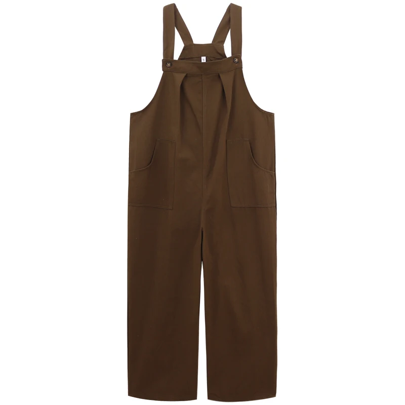 Autumn Rompers Solid Wide Leg Playsuits Women Casual Straps Suspender Overalls Vintage Corduroy Jumpsuits Overszie 2025