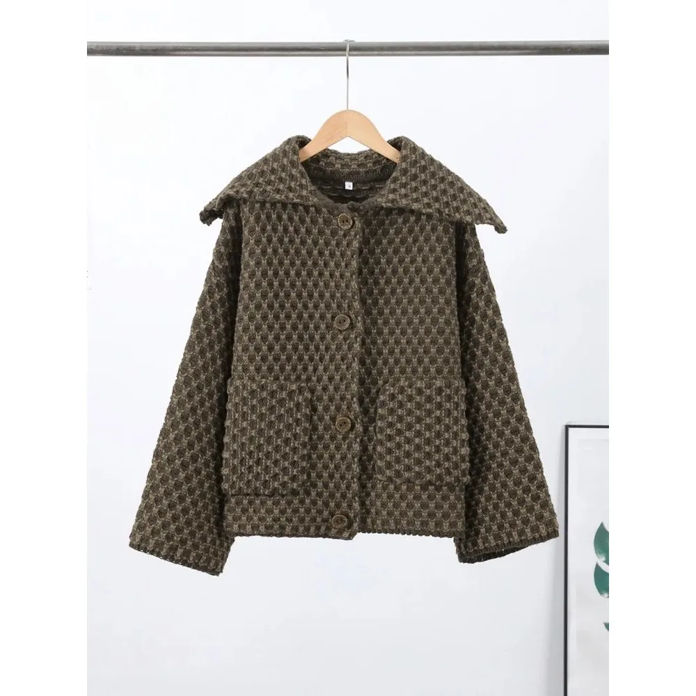 

Allmatch Women's Knitted Cardigan Casual Plaid Long Sve Spring 2026 Ladies Sweater Other Material 00% Casual Wear