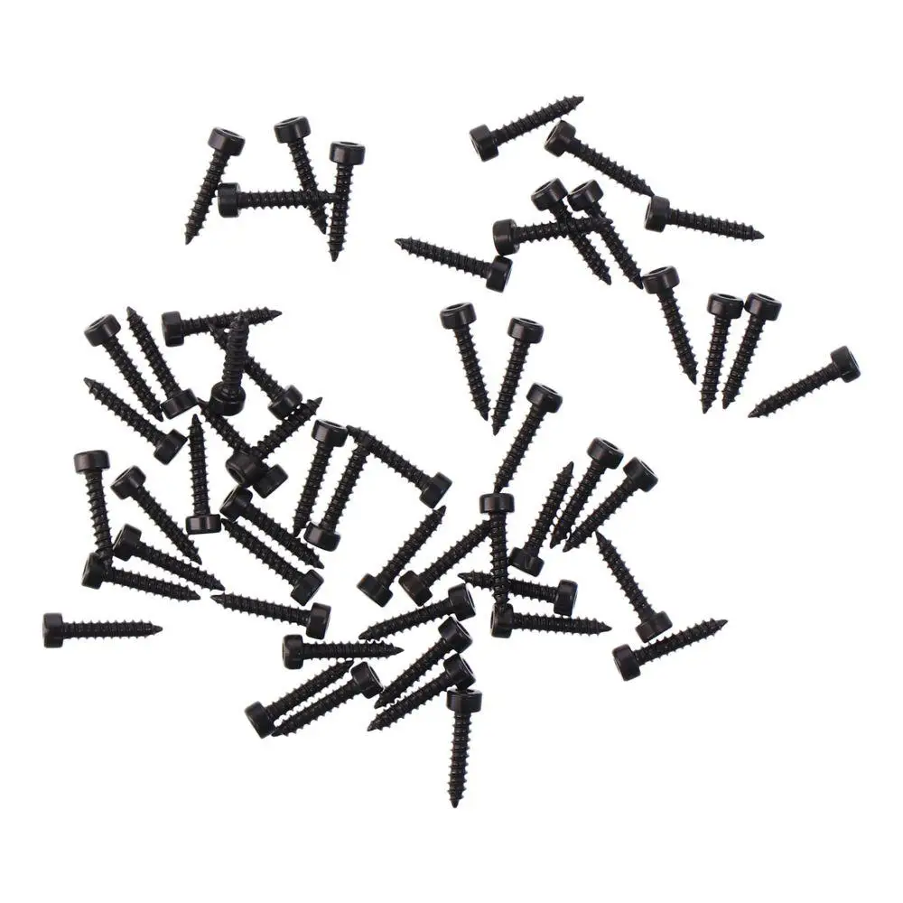 100pcs 2mm x 10mm Cheese Head Durable Black Carbon Steel Hex Socket Self Tapping Screws Furniture