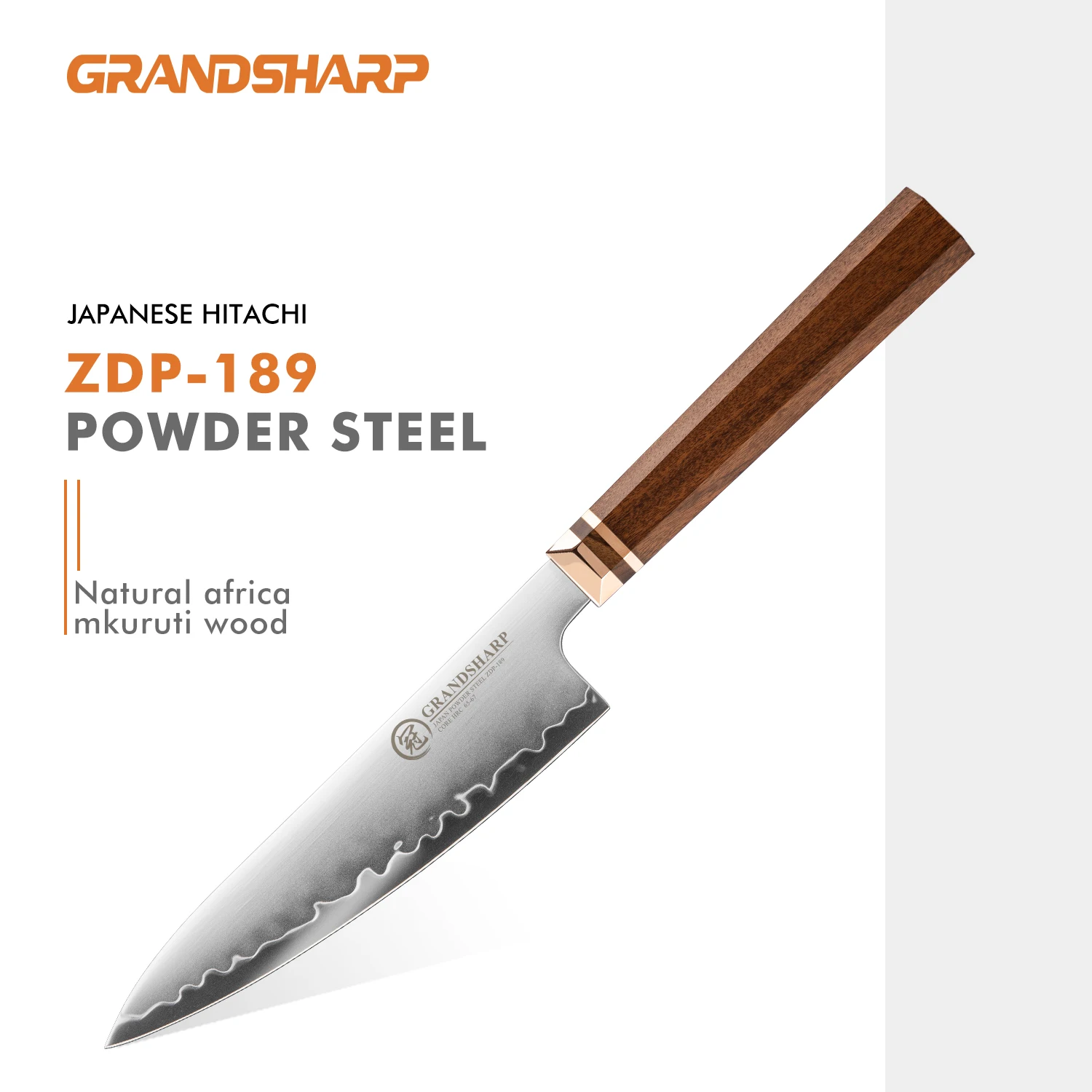 Grandsharp 4.5 Inch Paring Knife ZDP-189 Steel Core 420J2 Stainless Steel Small Kitchen Knife for Peeling and Detailing Work
