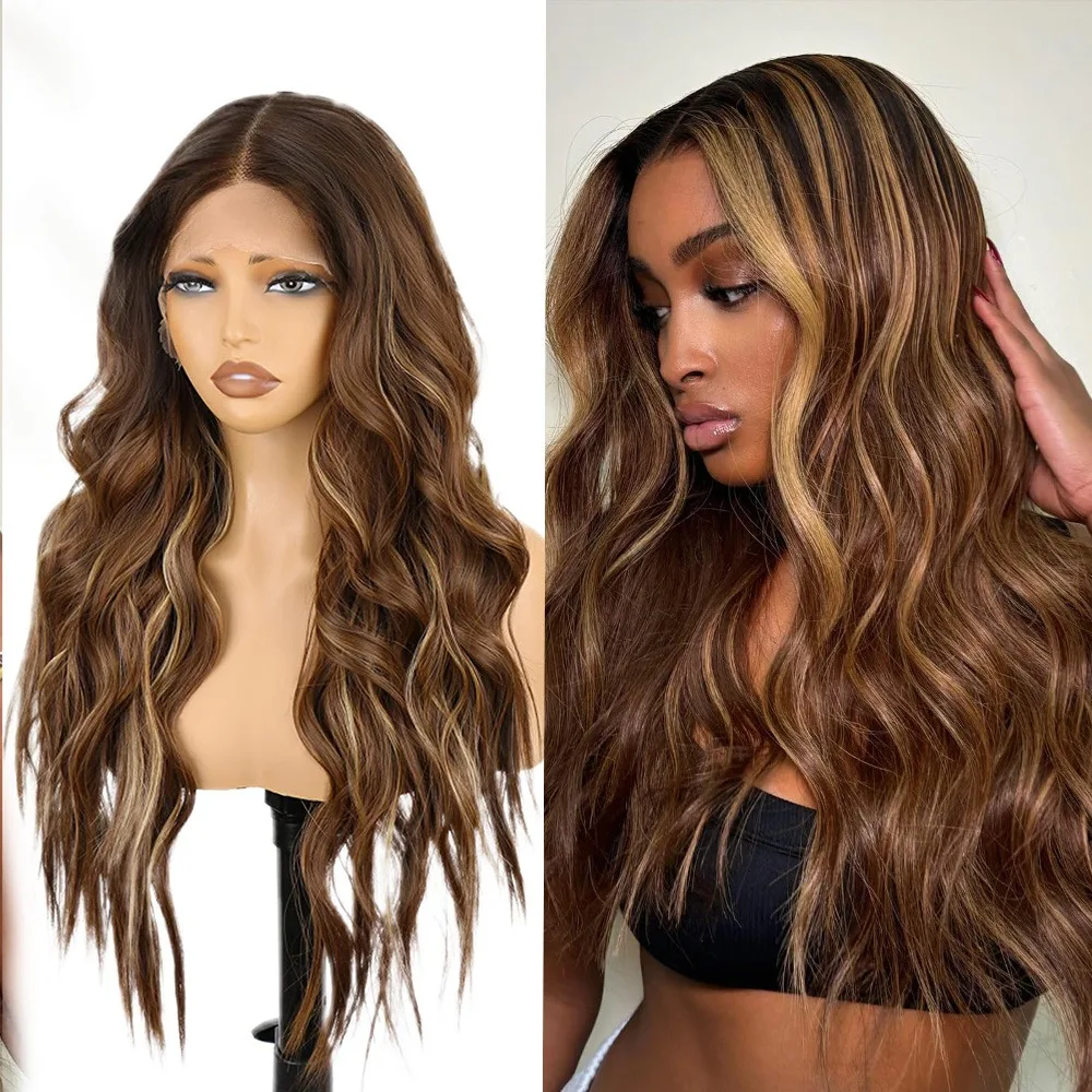 32-36-pollici-evidenzia-parrucca-dell'onda-del-corpo-13x4-13x6-parrucca-frontale-in-pizzo-colorato-4-27-onda-del-corpo-parrucca-prepizzicata-dei-capelli-umani-al-100-densita-200