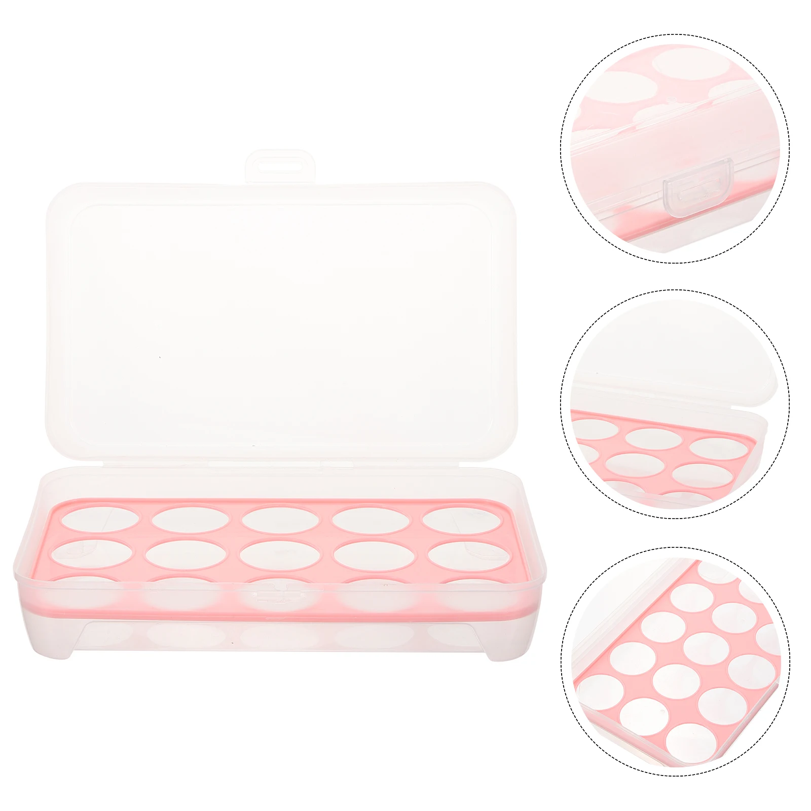 

2pcs 10 Grid Plastic Egg Tray Practical Eggs Storage Rack Convenient Eggs Storage Container for Home Kitchen (Red)