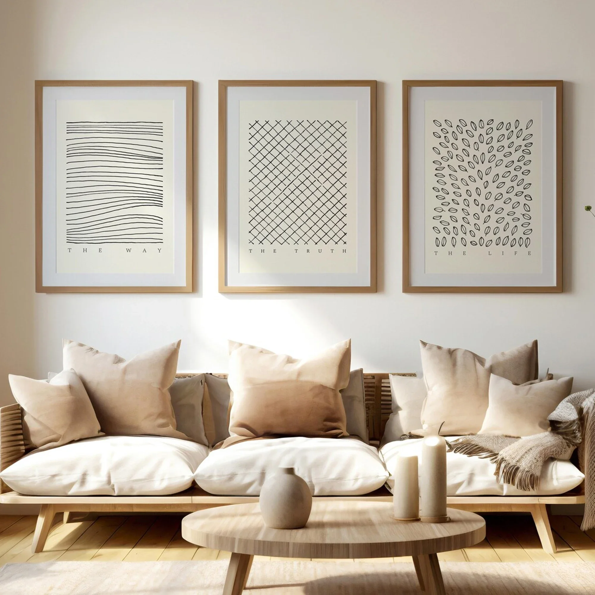 Multiple sizes 3pcs frameless  Canvas Painting,3pcsModern Christian The Way The Truth The Life Quotes Wall Art Print Canvas Pain