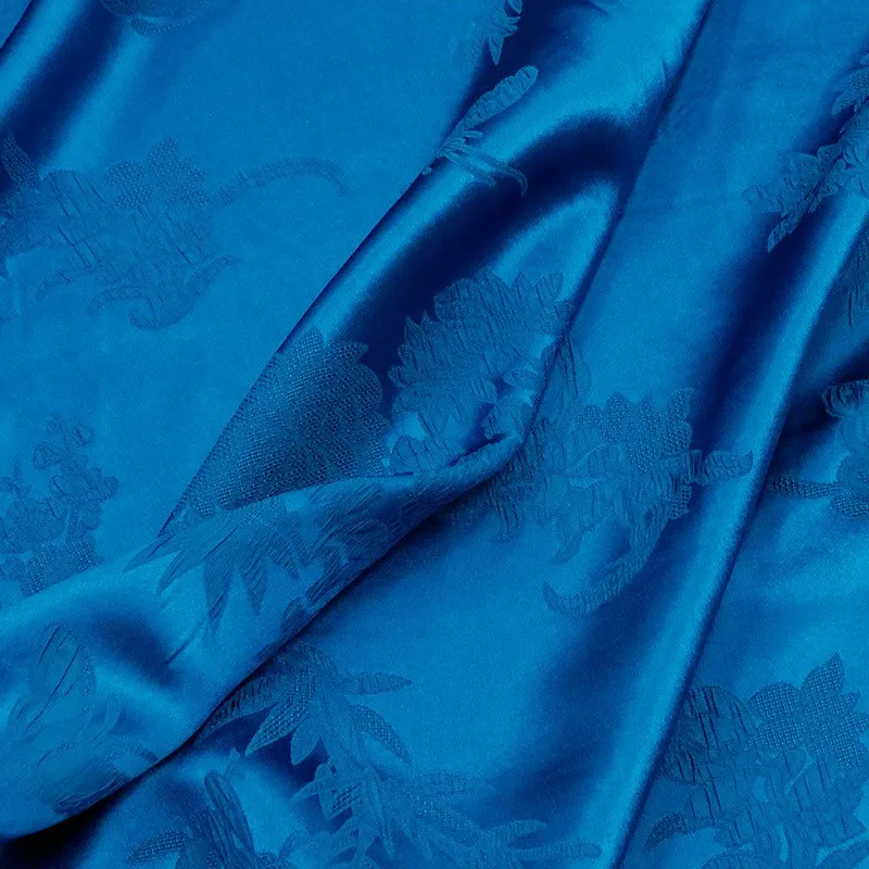 

Jacquard fabric wide satin silk crepe relief pleated