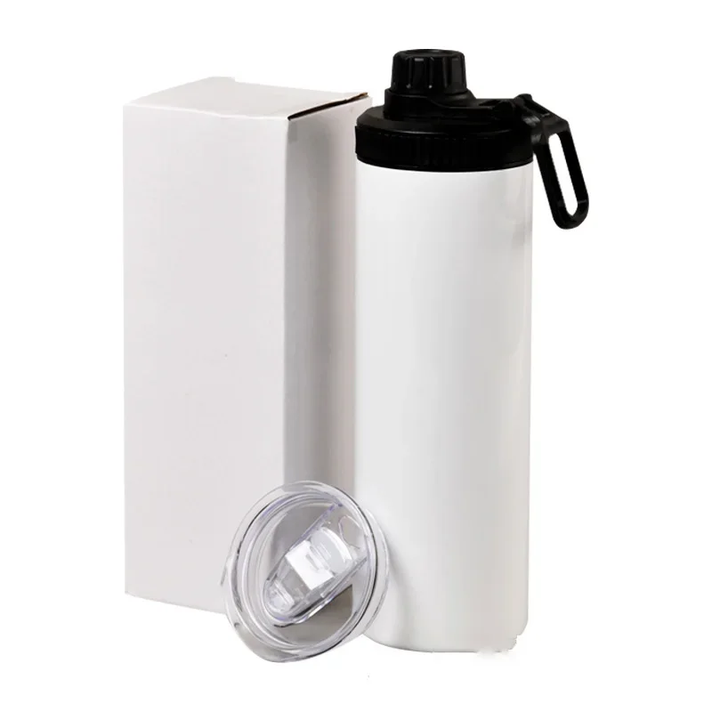 Sublimation Straight Flasks Stainless Steel Blank Space Portable Water Bottle With Cap Coffee Cup Mug Vacuum Insulated Thermos