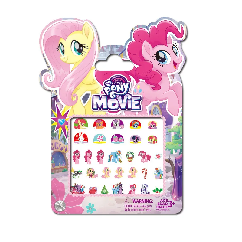 My Little Pony Adesivos de unhas para meninas, Pacote de PVC, Adesivo 3D infantil, Rainbow Dash, Twilight Sparkle, Presentes de brinquedos,