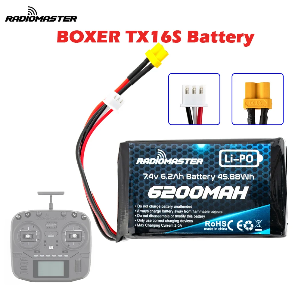 RadioMaster Transmitter battery 6200mah 7.4V 2S For TX16S BOXER/Boxer Max remote control lithium batter