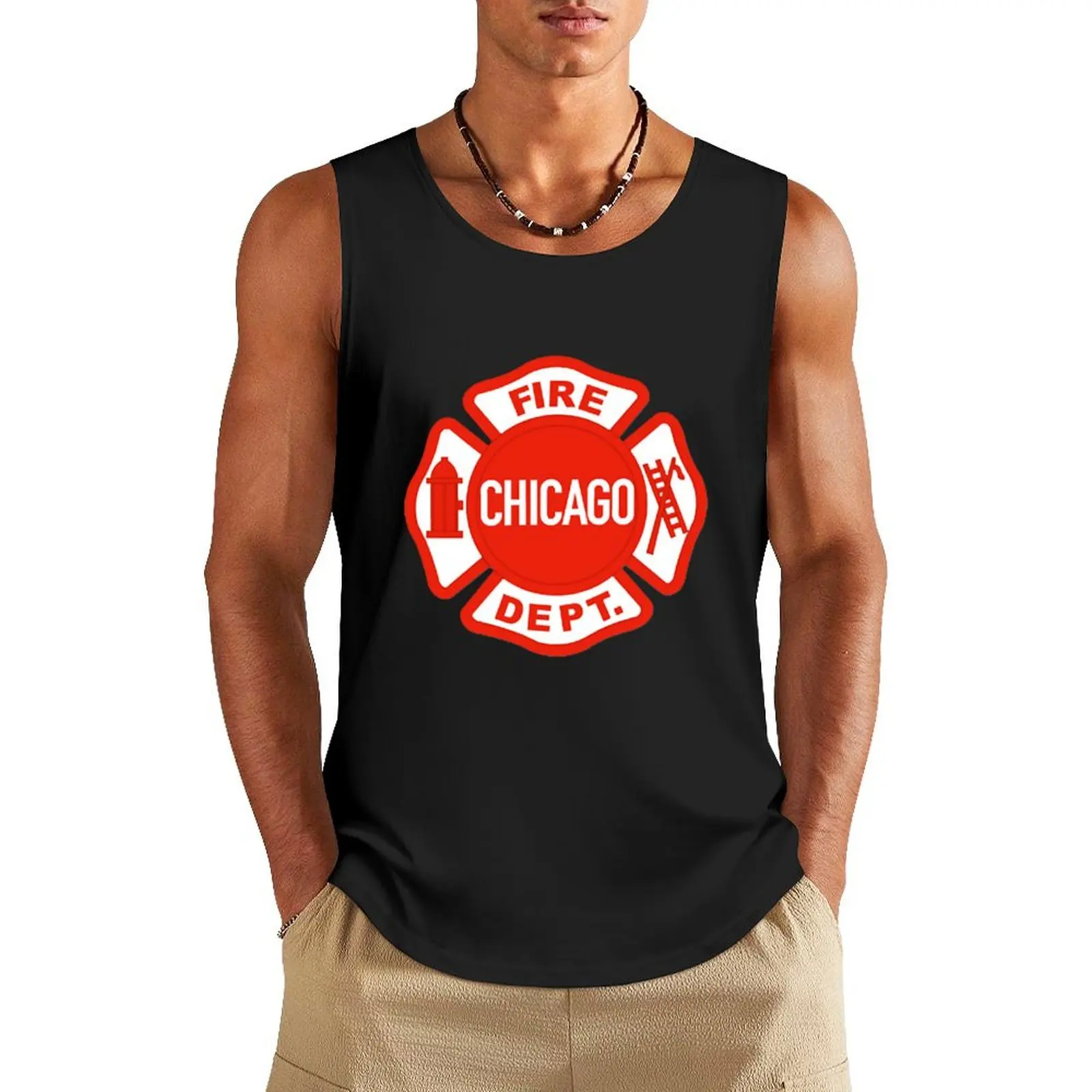 

CHICAGO FIRE LOGO Tank Top sleeveless vests bodybuilding for men