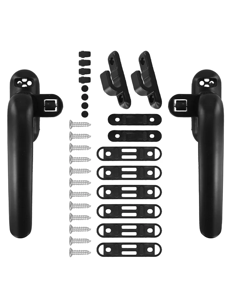 A pair of reliable lockable aluminum alloy window handles for enhancing child safety in residential environments
