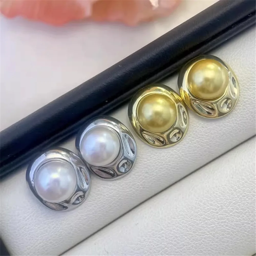 19 Style Pearl Stud Earrings Setting Base 14K Gold Simple Fashion Temperament Handmade Diy Jewelry Making Findings&Components