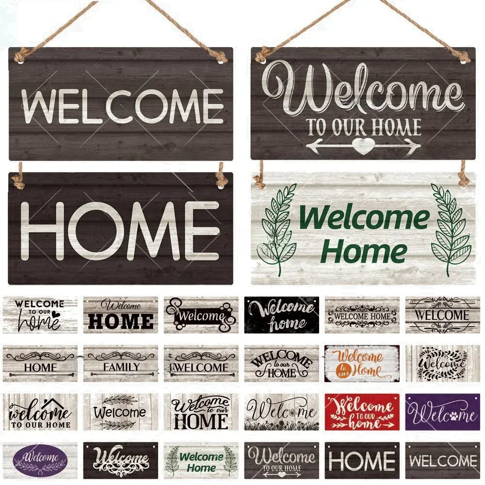 1pc Vintage Decor Welcome Home Wooden Sign Plate Wood Pub Wall Decoration Pendant Door Hanging Sign Home Decor 8x12 Inc