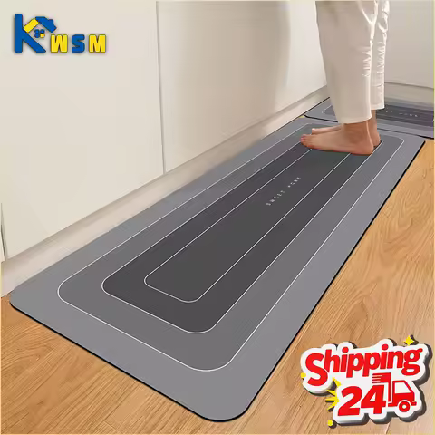 Quick Dry Crystal Velvet Kitchen Mat Easy to Clean Thick Soft Floor Mat for Kitchen Bathroom Hallway Entryway and Laundry