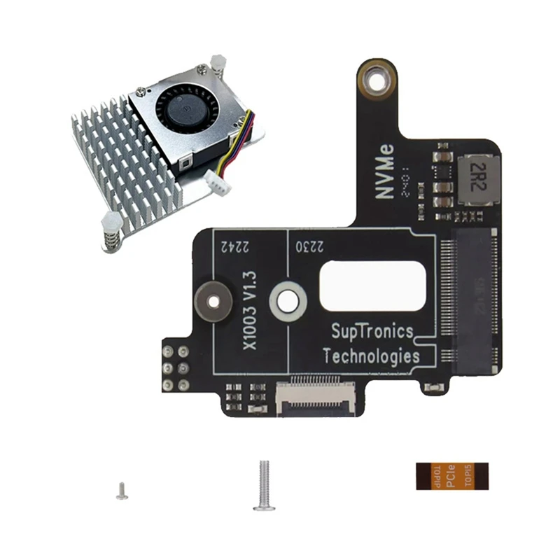 X1003 PCIE Expansion Board With Fan For Raspberry Pi 5 Pcie To M.2 Nvme SSD Expansion Board For 2242 2230 NVME SSD