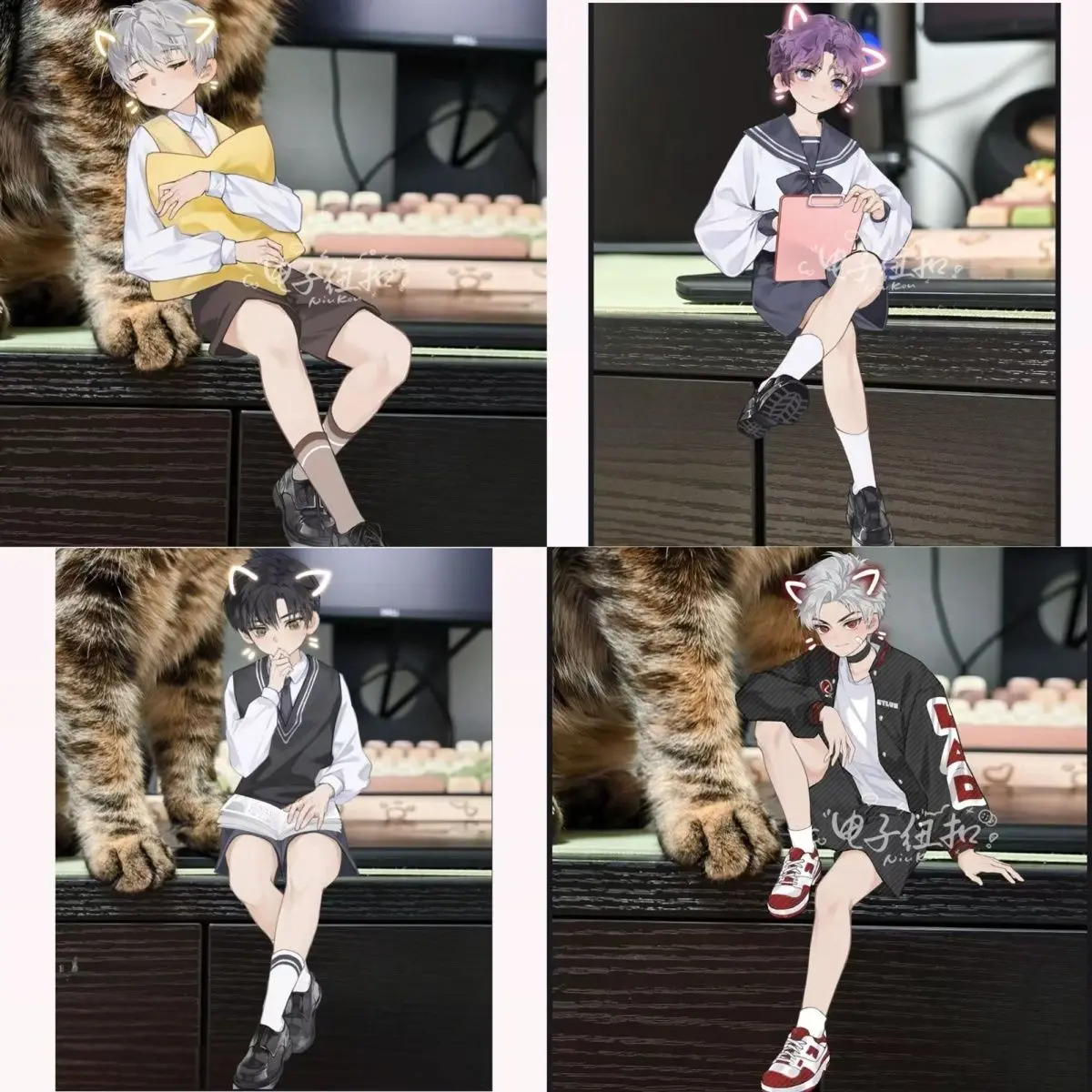 أنيمي الحب والفضاء العميق زين سيلوس كزيفير رافاييل تأثيري الكرتون الاكريليك لوحات قائمة سطح المكتب حلية جمع هدية