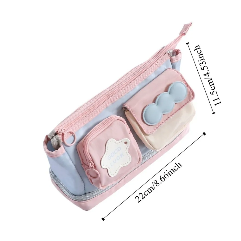 متعدد الطبقات Y2K ستار حقيبة أدوات مكتبية يده تخزين سطح المكتب مقلمة الكورية مستحضرات التجميل بطاقة القلم الجمالية Ins قلم رصاص الحقيبة #6