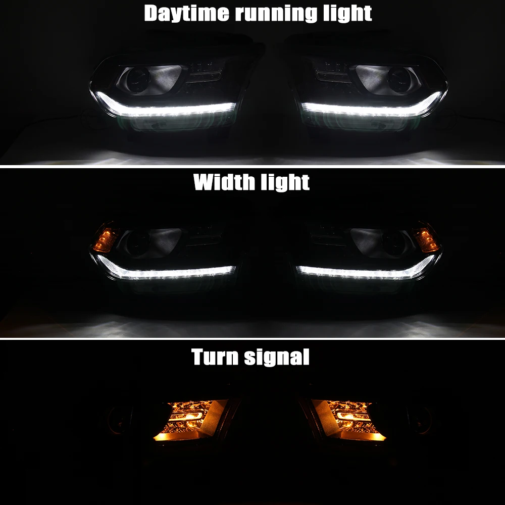 Front Car Headlights for Dodge Durango 2014-2021 Headlamp HID LED Daytime Running Light Width Lights Turn Yellow Turn Signal