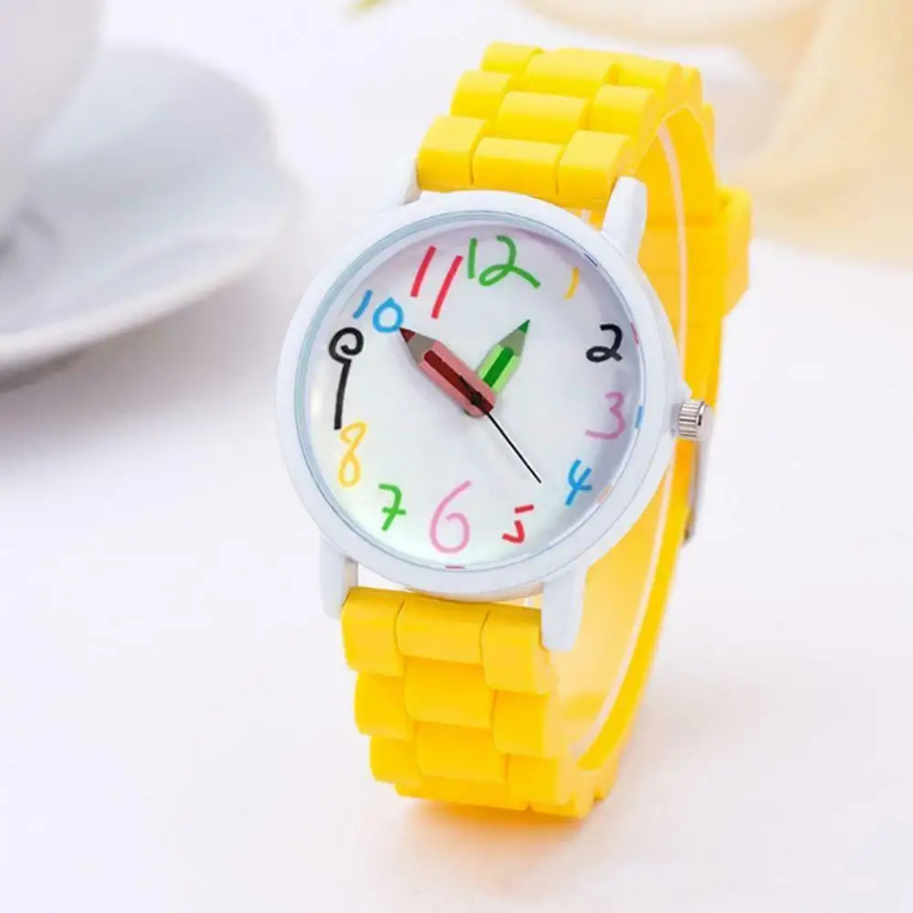 Dropshipping!! Cartoon Children Kids Watch Round Dial Silicone Strap Analog Quartz Wrist Watch Gift