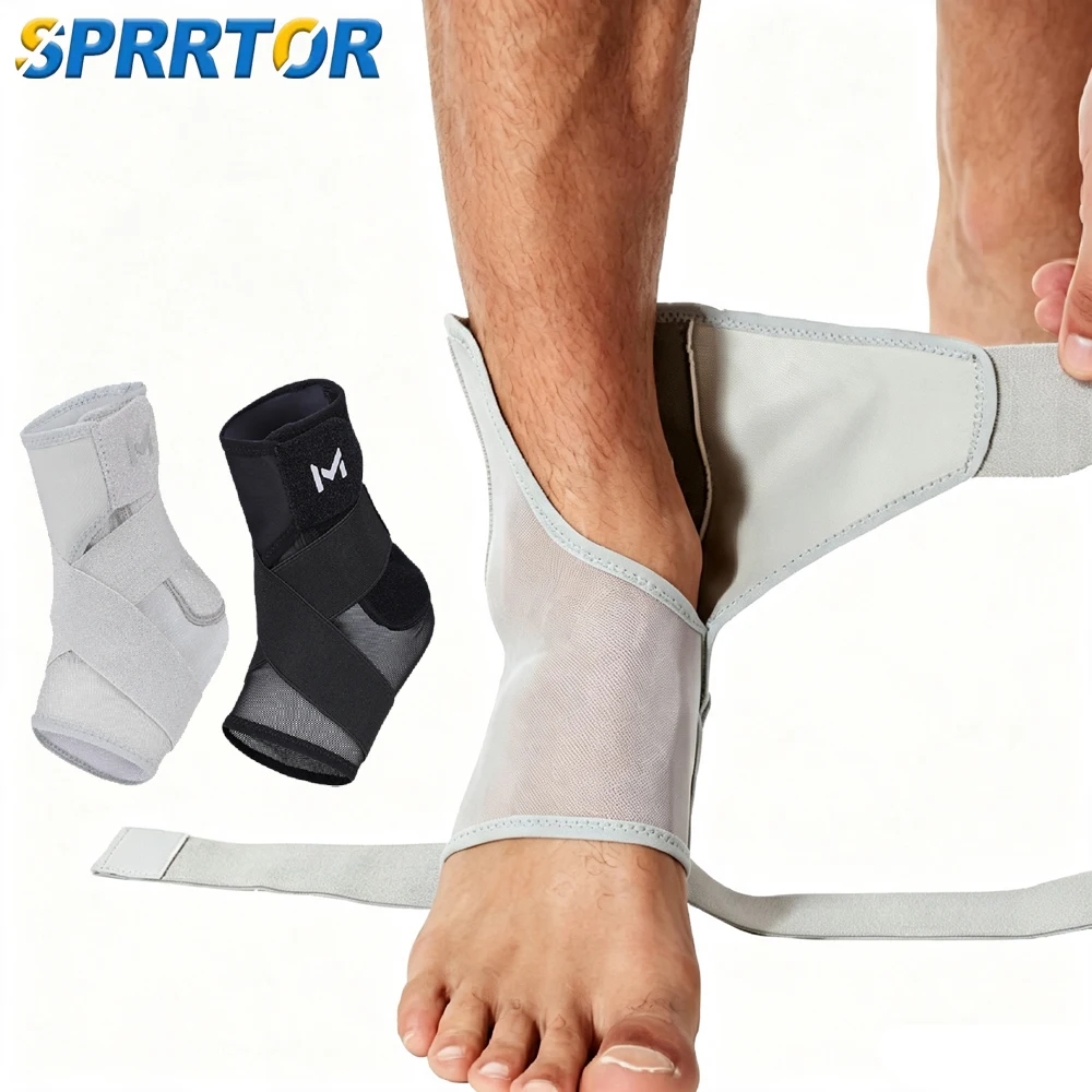 1/2 Pack Adjustable Ankle Stabilizer Brace, Heavy Duty Compression Ankle Support for Sports Fitness, Relief Achilles Tendonitis